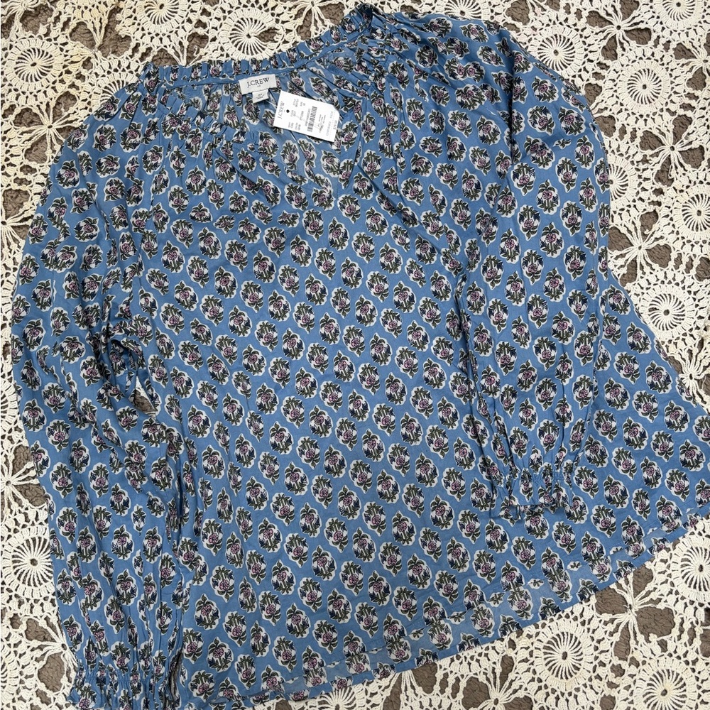 NWT J. Crew blouse block print M